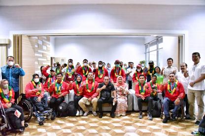 Peringkat Tiga Raih Emas Terbanyak se-Indonesia, Gubernur Sumut Edy Rahmayadi Sambut Kepulangan Atlet ASEAN Para Games