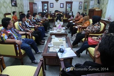 Kabid Aptel  mendampingi Wakil Gubernur Sumatera Utara  menerima audiensi FKPPI dan IPK Kota Medan