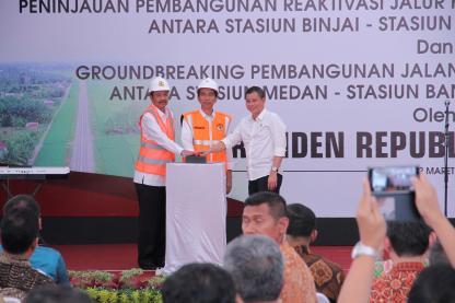 Peresmian Pembangunan Reaktivasi Jalur Kereta Api Trans Sumatera Medan - Aceh