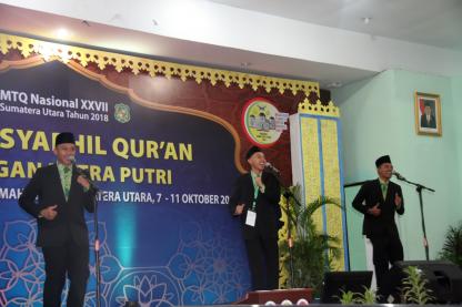 Peserta Cabang Syarhil Quran MTQ Nasional XXVII Asal Sumut Pukau Penonton